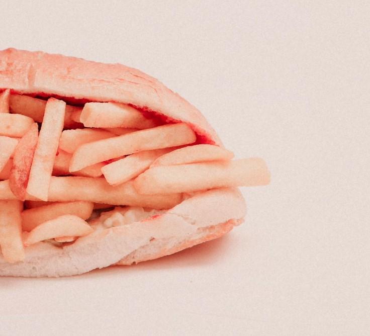 delicious homemade hotdog table with french fries