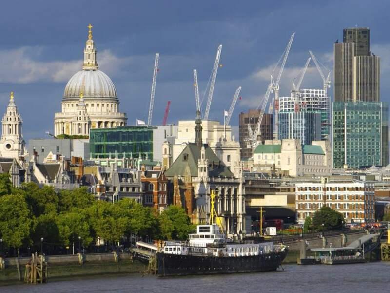 Vue sur la City, à Londres (Grande-Bretagne).
