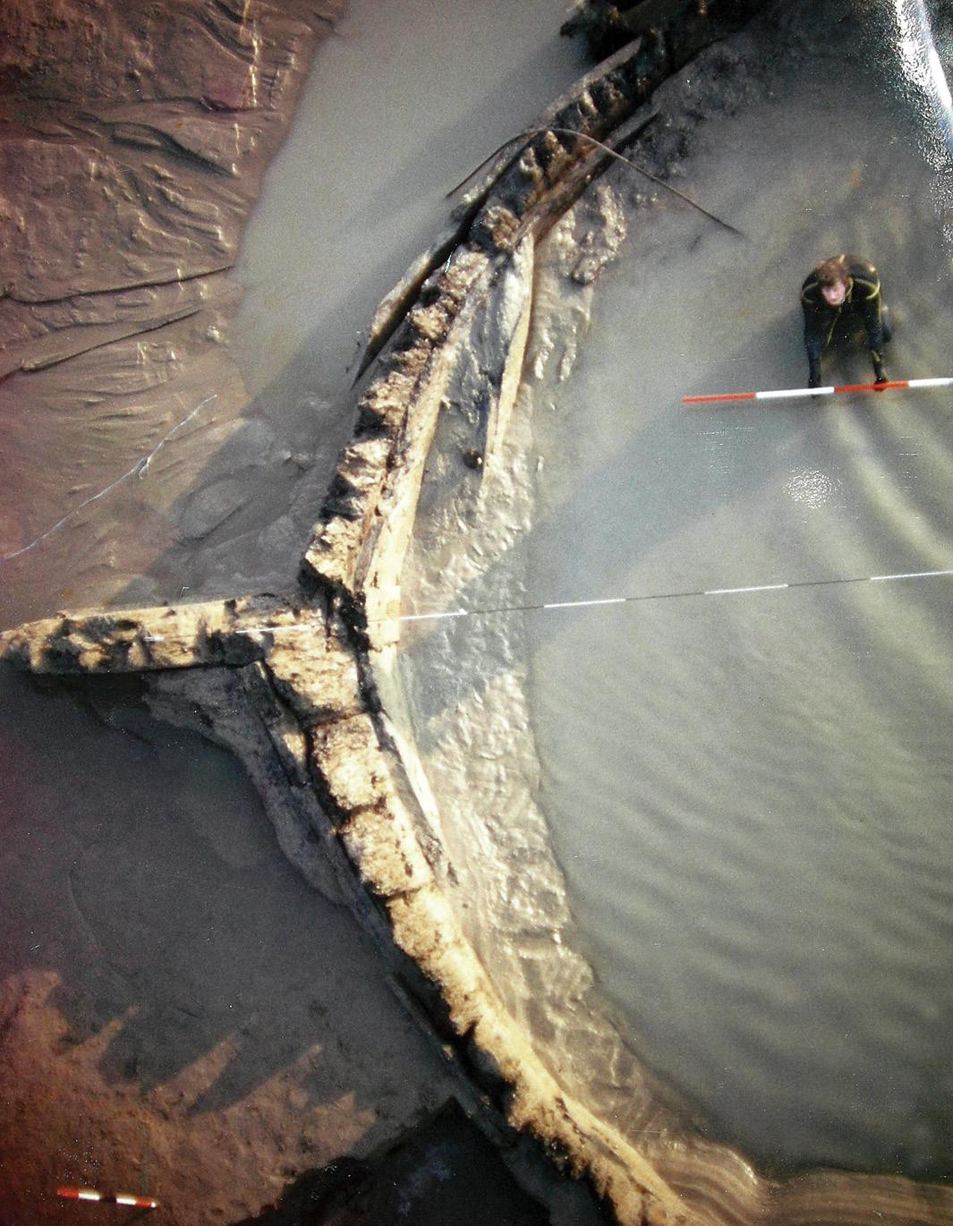 ci-dessous Arpentage de la proue de l'Amsterdam en 1970.